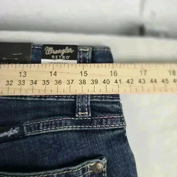 Wrangler Retro High Rise Trouser Flare Boot Cut Baggy Jeans - Picture 5 of 11